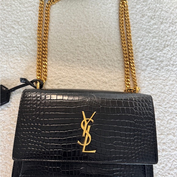 SUNSET MEDIUM IN CROCODILE-EMBOSSED LEATHER - Picture 6 of 11